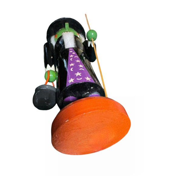 Wooden Witch Nutcracker Halloween Decor For Festive Home Accent - Picture 8 of 8